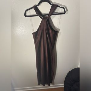 Brown silky soft dress perfect for a wedding!